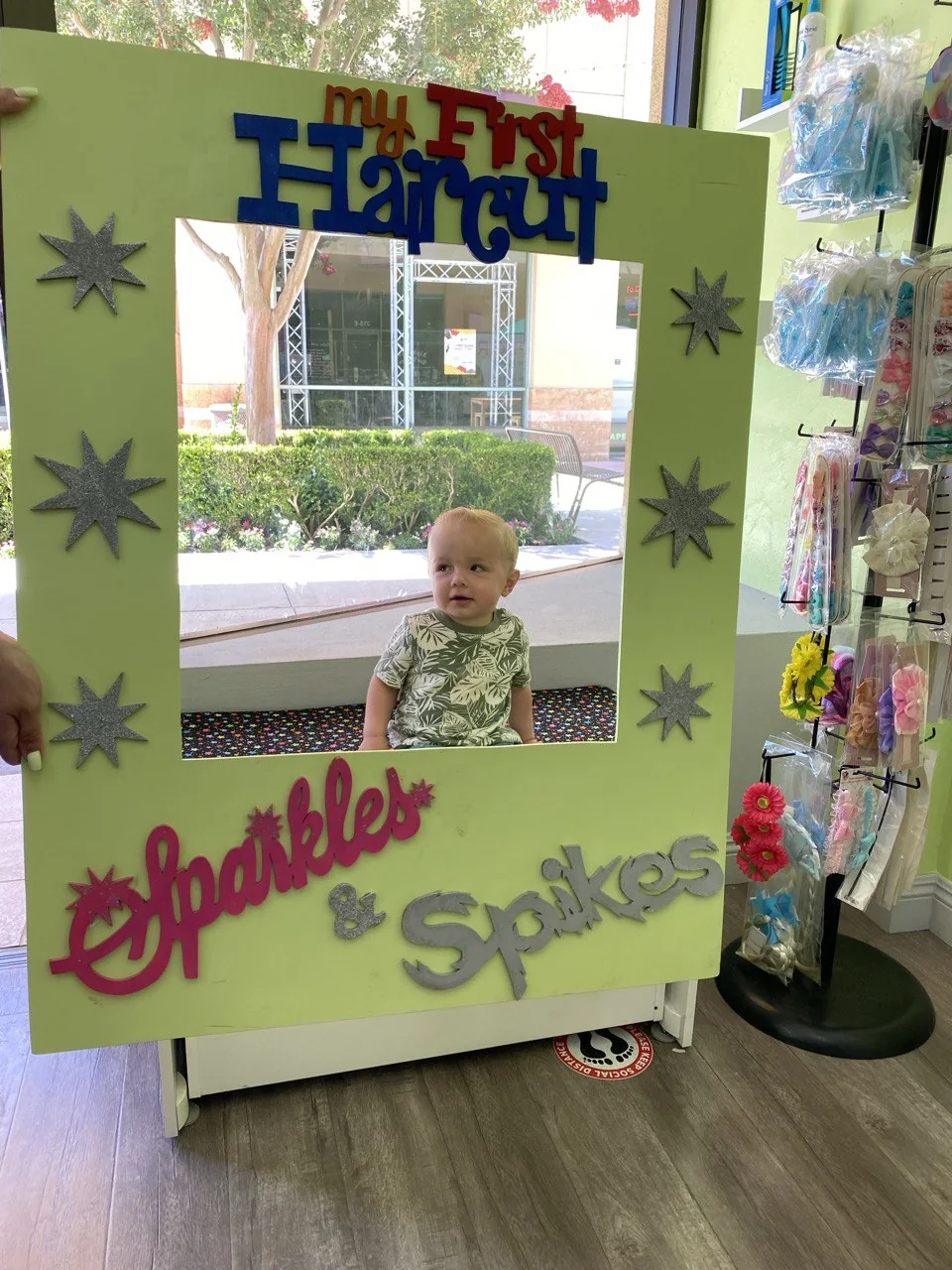 First haircut moment at Sparkles and Spikes kids salon #075