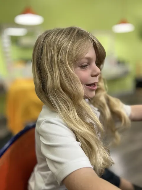 Braids and styled hair at Sparkles and Spikes kids salon #048