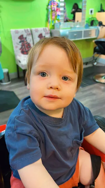 First haircut moment at Sparkles and Spikes kids salon #006